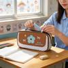 Floral Pattern Pencil Case With Large Capacity For Students And Travel Use