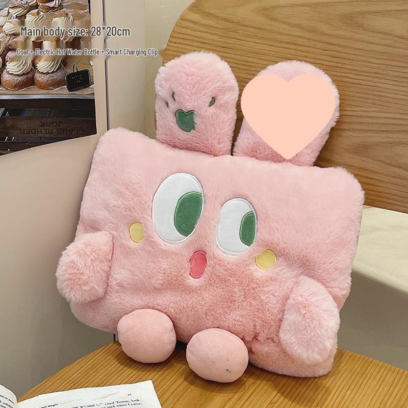Rechargeable Plush Hot Water Bottle - Explosion-Proof Hand Warmer, 2024 Style Electric Bed Warmer.