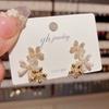 Trend Unique Design Elegant Delicate Zircon Pearl Flower Earrings Women Jewelry Wedding Party Gifts