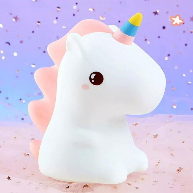 Xiaomi Unicorn Cute Silicone LED Night Light For Kids Children USB Rechargeable Cartoon Animal Bedroom Decor Touch Night Lamp for Gifts