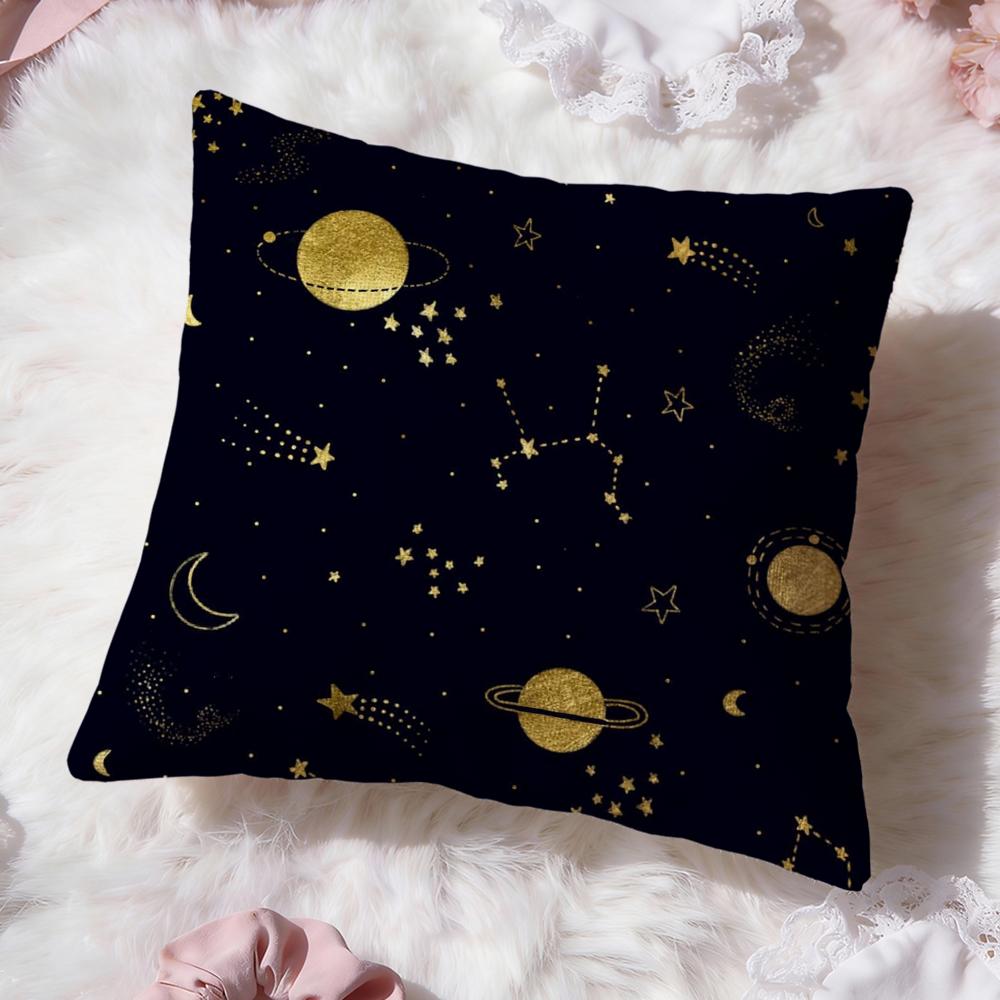 Constellation Pattern Cushion Cover Premium Comfort Reversible Pillow Cove Two in One Design for Any Room Car Interior