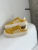 2025 summer new leather platform white shoes women's versatile casual sports board shoes heightening breathable bread shoes