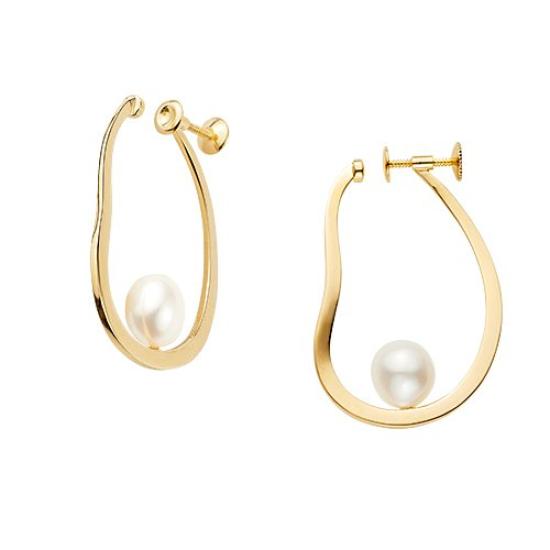 

Kuma SV925 Silver TEEHAUS Freshwater Pearl Hoop Earrings KM8E0019 PF [Official] [Vendome Aoyama] [Kengo + MA,YU] [Kengo Kuma] золотий
