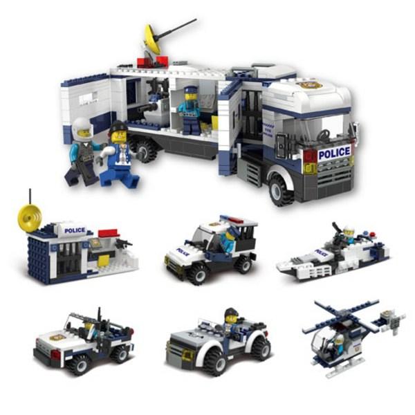 

Набор из 6 совместимых с LEGO кубиков штаб-квартиры полиции Летстой, разные цвета