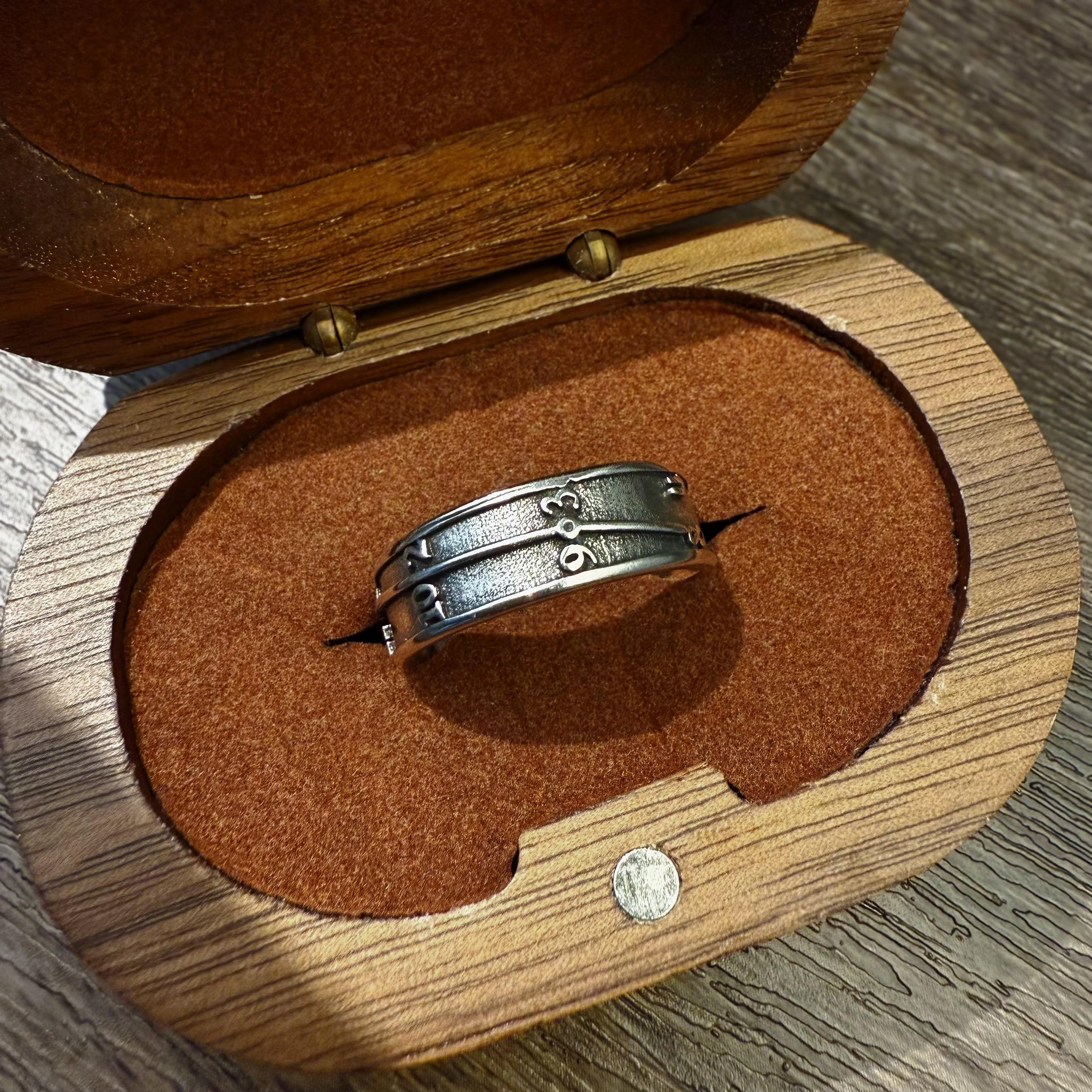 

Retro Clock of Memory Adjustable Open Ring For Men Punk Gothic Edgy Copper Unisex Accessories Meaningful Gift for Family 8-12