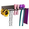 Fitnessstudio Lagerregal: Wandmontiert, hochbelastbar. Hält Widerstandsbänder, Langhanteln, Hebegürtel, Springseile & Fitnessstudiozubehör.