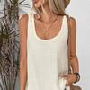 Blusa Laranja Sem Mangas com Barra de Babados e Alças Largas - Disponível em Várias Cores
