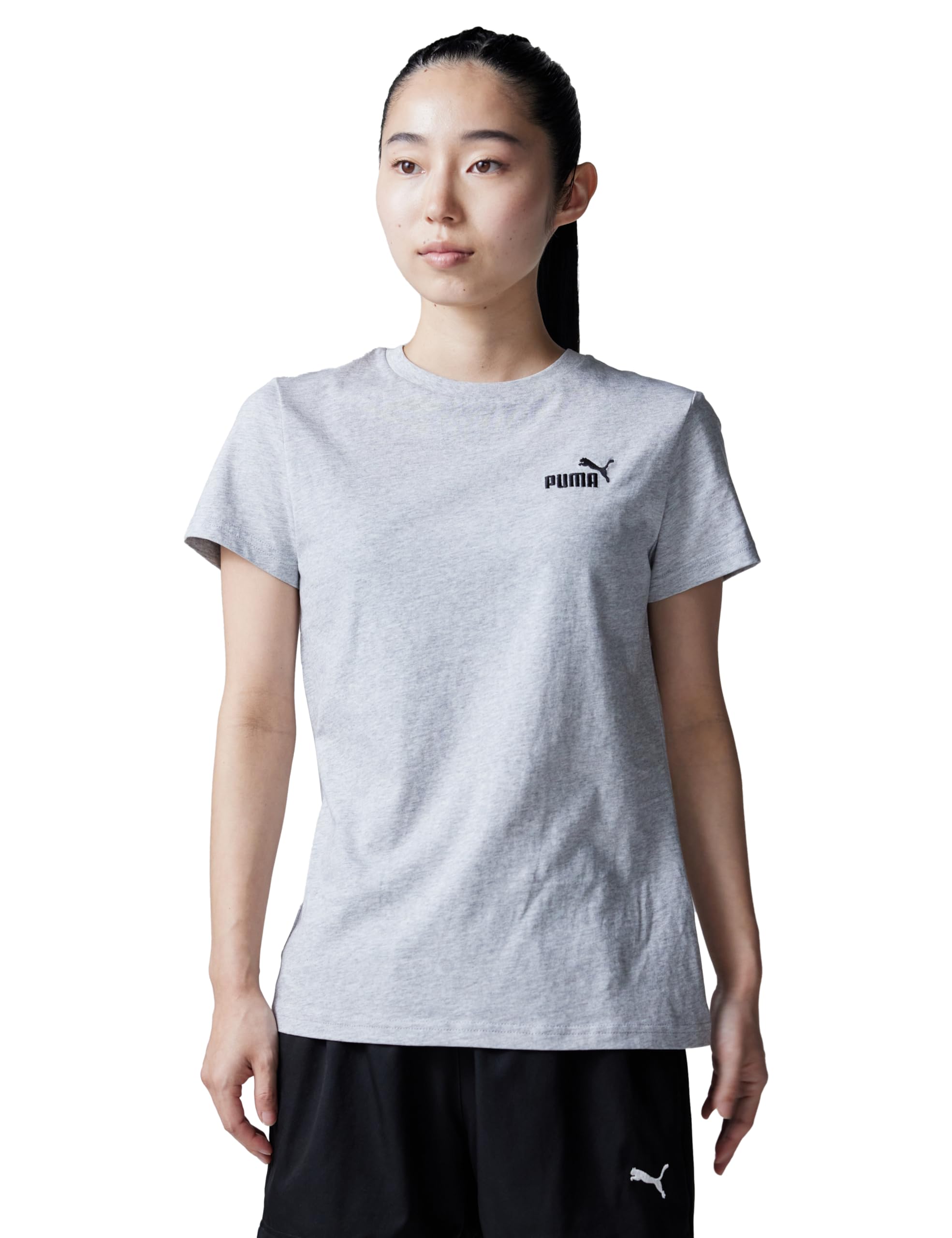 

Puma Повседневная ESS Маленький Логотип 2025 Светло-серый меланж Нет. Футболка, 687596, Женская, Весенне-летняя расцветка, (04)