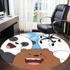 1 alfombra redonda para oficina We Bare Bears, para debajo de sillas de oficina, dormitorio, sala de estar, decoración del hogar, decoración de habitación, disponible en varios tamaños