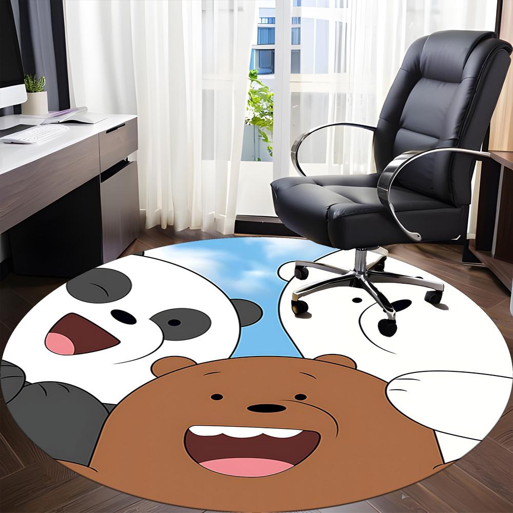 1 alfombra redonda para oficina We Bare Bears, para debajo de sillas de oficina, dormitorio, sala de estar, decoración del hogar, decoración de habitación, disponible en varios tamaños
