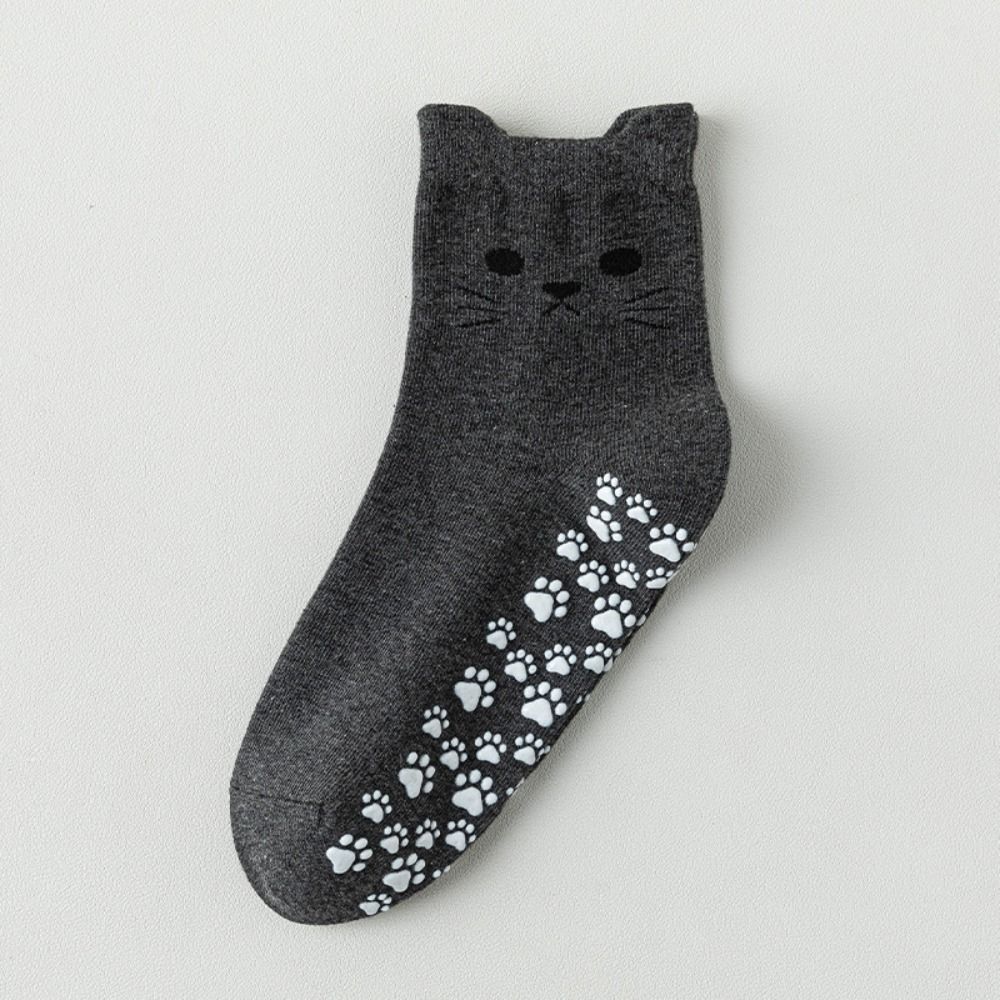 Cotton Yoga Socks Breathable Mid Tube Socks New Cat Embroidery Socks