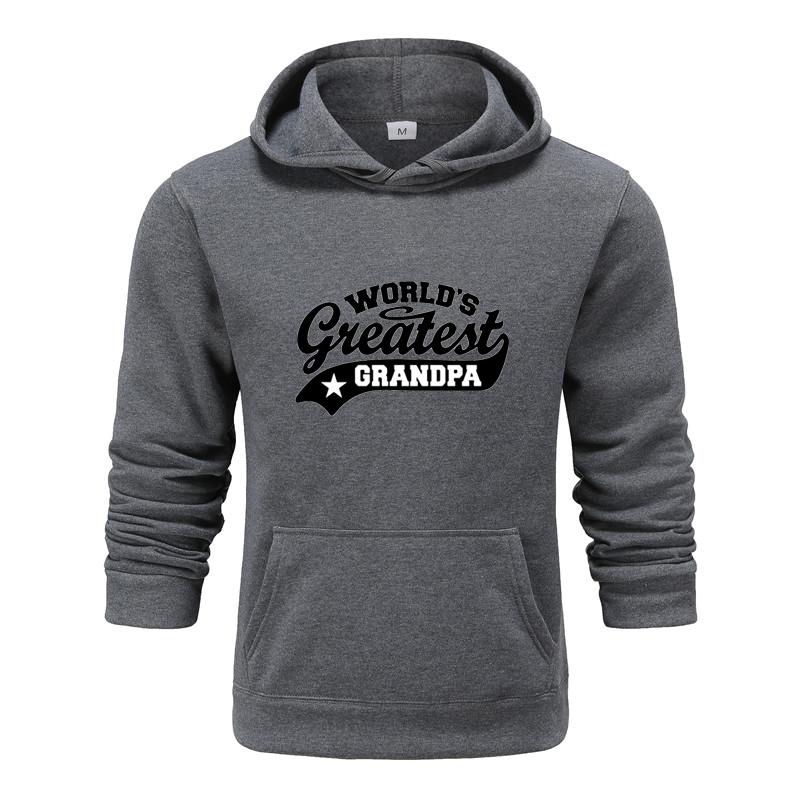 Podzimní a zimní světová mikina s kapucí dědečka s potiskem pro muže a ženy