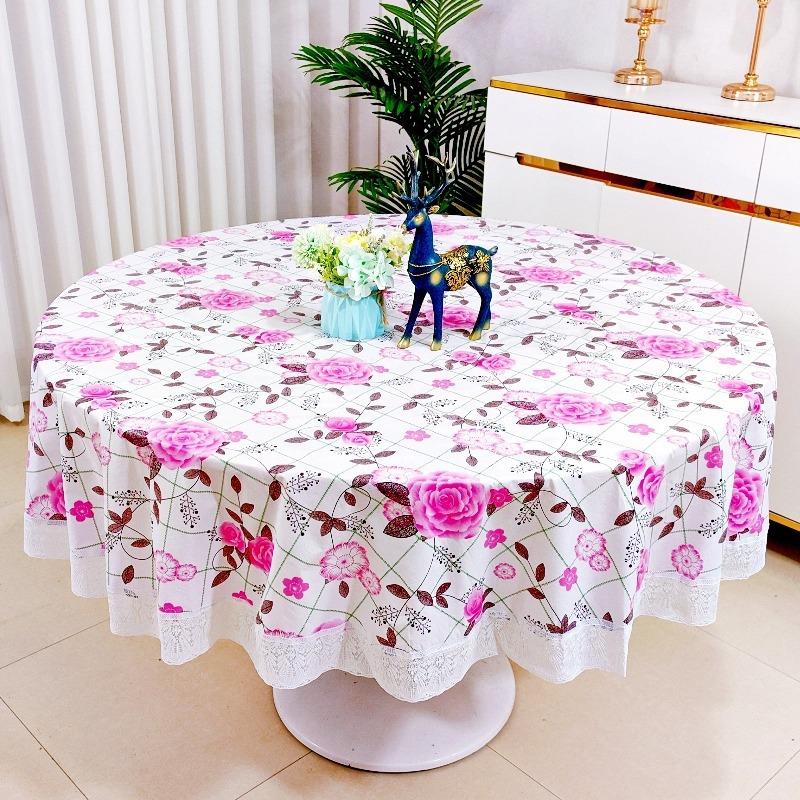 Waterproof, Oil-Proof And Anti-Scalding Coffee Table Tablecloth Leave-In Rectangular Dining Table Cloth Household Living Room Round Tablecloth