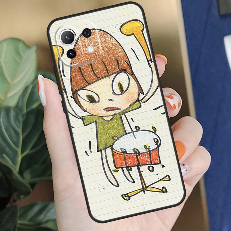Cartoon Aesthetic Yoshitomo Nara Case For Xiaomi 15 14 Ultra 13T 14T 15T Pro 17 Pro Max POCO X7 X5 X6 F5 F6 F7 F8 Pro Coque