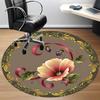 1pc Floral Ornament Office Round Rug, Carpet for Office, Gaming, Lightweight Round Floor Mat yy260205027
