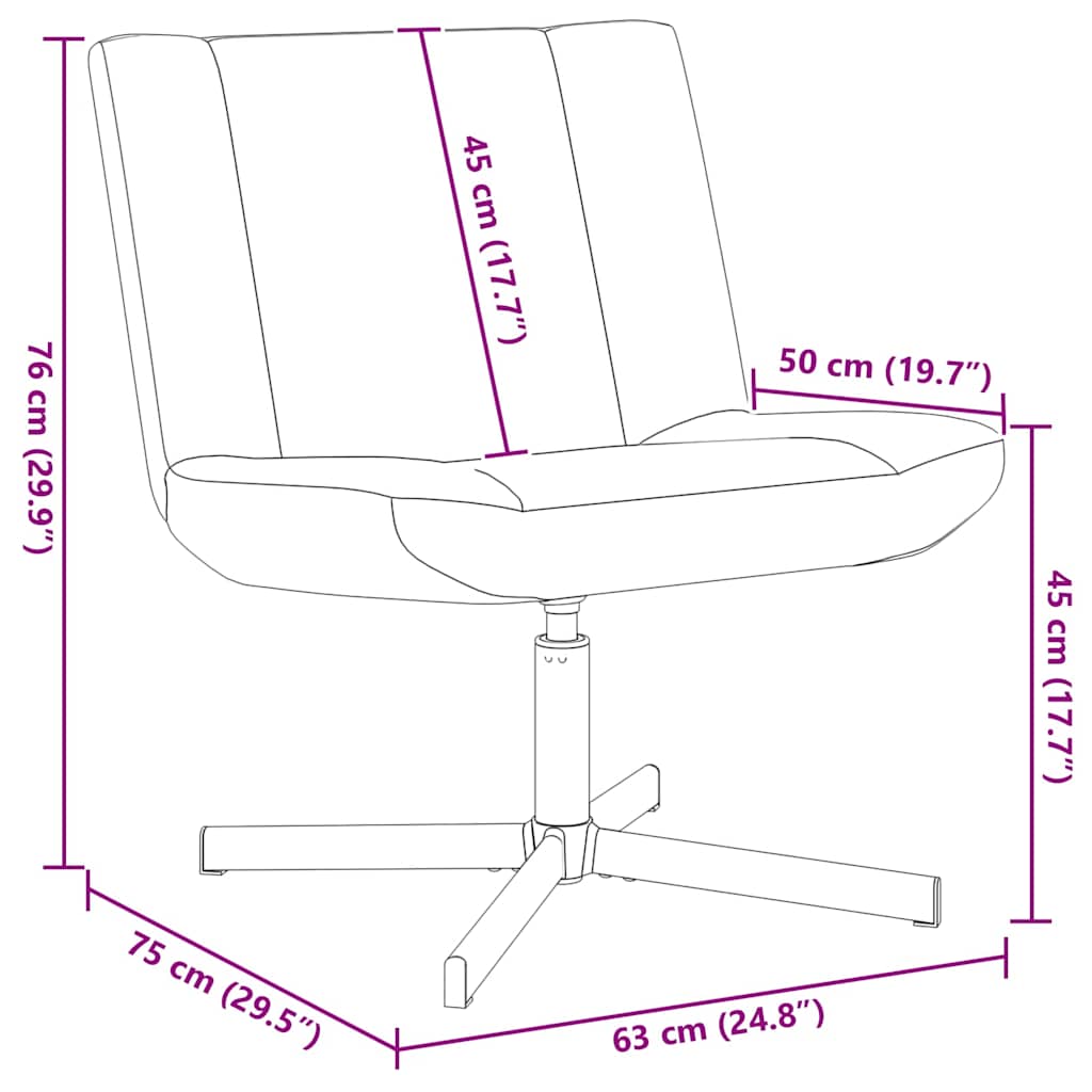 Swivel Chair Blue 63 X 75 X 76 Cm Fabric