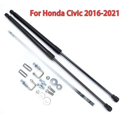 Preto 2 pçs suportes de gás de subida automática elevador de choque suporta suportes dianteiros apto para honda civic sedan 4 portas 2016-2020