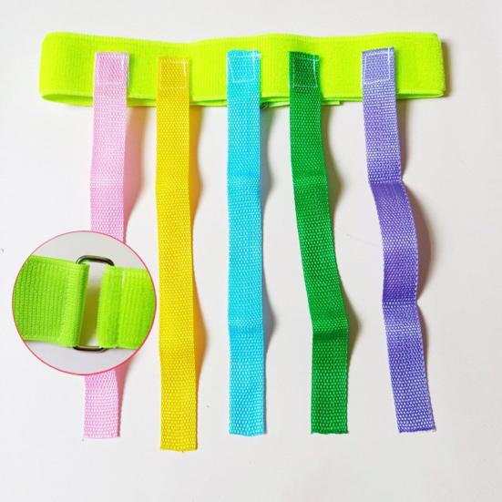 Outdoor Children Tail Pulling Game with 6 Colorful Belts Kindergarten Garden Lawn