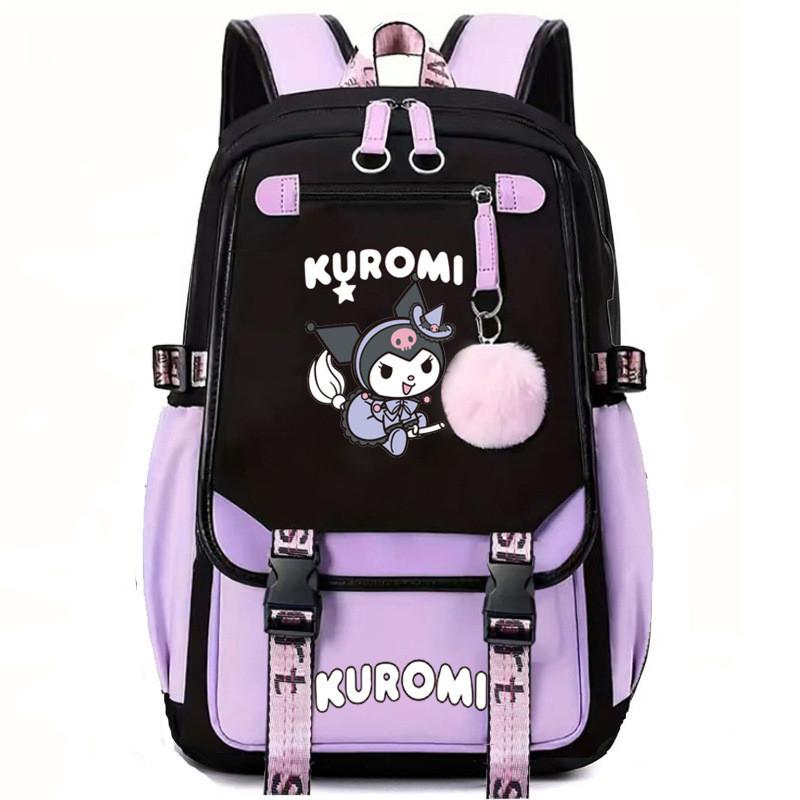 Kuromi Student Backpack With Usb Charging Port For Casual Travel And School Use