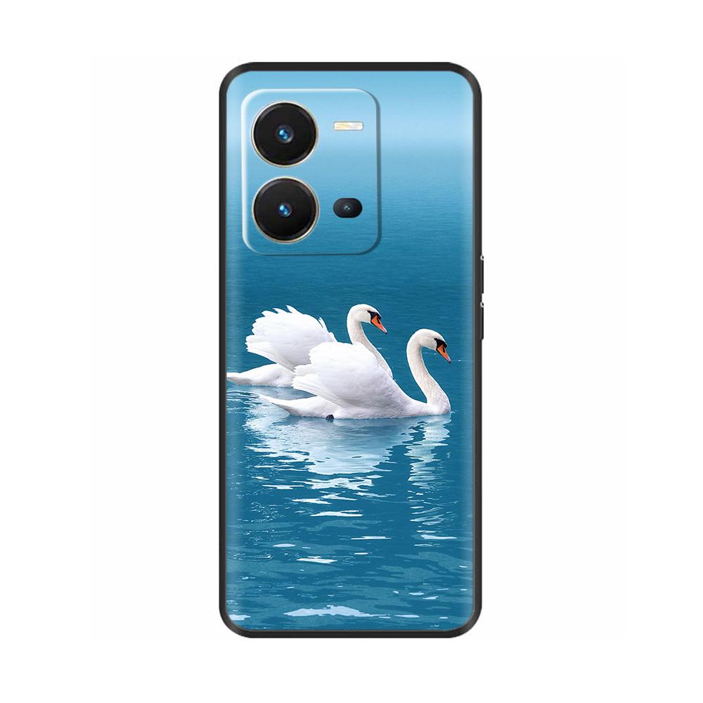 Cute Silicon Phone Case For Vivo X80 Lite 5G Case 2022 Black Silicone Soft TPU Back Cover for vivo X80 Lite X80Lite Bumper Capas