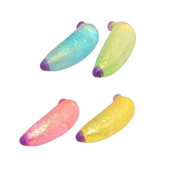 Glitter Banana Sugar Ball Slow Rebound Stress Relief Clear Banana Squeeze Sensory Toy Anxiety Relieving Simulated Fruit Stress