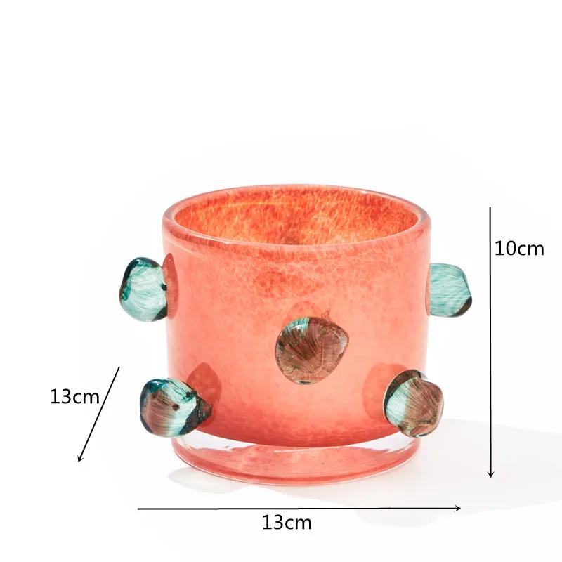 

Красочная круглая стеклянная ваза с бусинами, Центральная композиция для цветочных композиций на обеденные столы, Декор для офиса, Цветочные горшки, Домашний декор