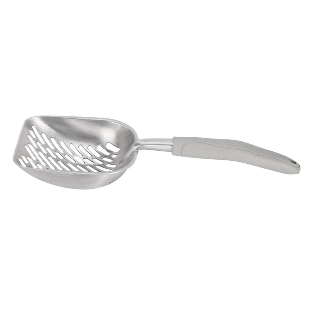 Large Size Poop Scooper For Cats Grey Tone Metal Cat Litter Shovel Cat Toilet Cleaning Tool