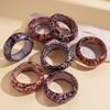 Resin smudged snake print leopard print geometric round bracelet unique niche jewelry