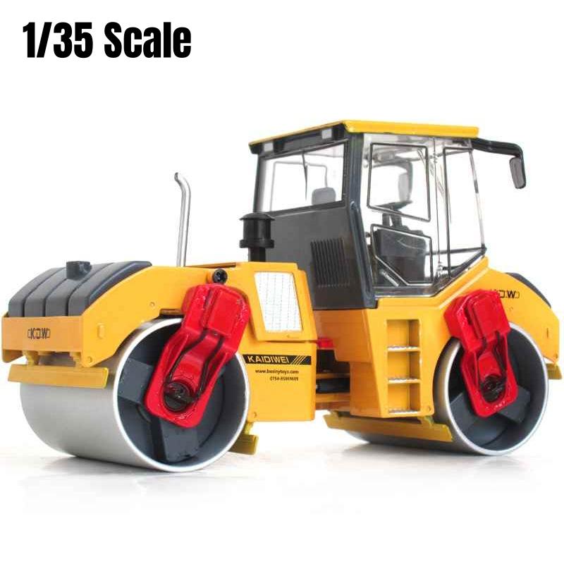 Single Wheel Roller Truck Engineering Toy Car For Children 1/50 Diecast Miniature Model Heavy Vehicle Collection Gift Kid Boy