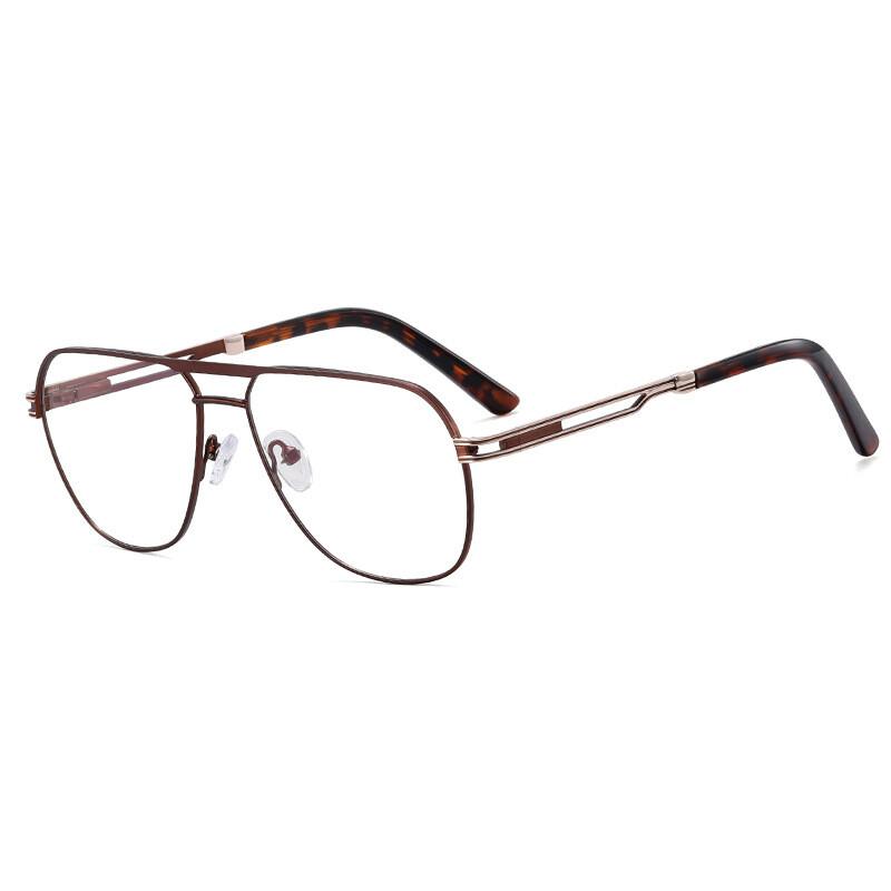 Anti Blue Light Myopia Pilot Glasses Men Metal Frame Blue Light Blocking Oval Prescription Eyewear Minus Diopter