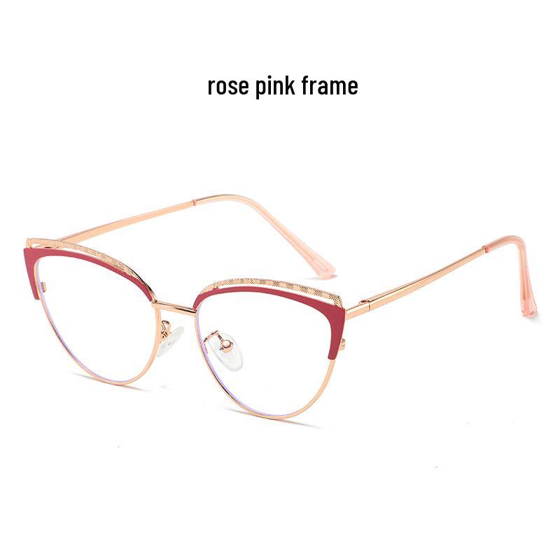 Stylish Cat-Eye Photochromic Blue Light Blocking Glasses with Myopia Option 0° Blue Light Blocking