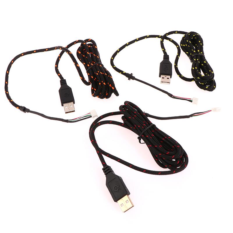 Nylon Usb Mouse Cable Line Replacement Wire Orange, White For Steelseries Kana Special Mouse Lines Best Replacement