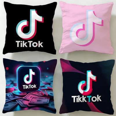 Beliebte soziale Plattform TikTok Kissenbezug Weich & Leicht zu waschen – Vielseitig für Sofa, Bett, Reisen und Büro