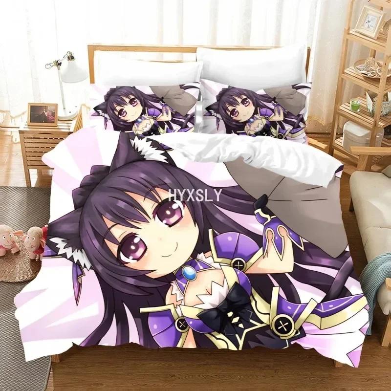 Date A Live Bedding Set Quilt Cover Pillowcases For Adult Kids Single Double Full Queen King Girl Kids Duvet Cover Home Textile