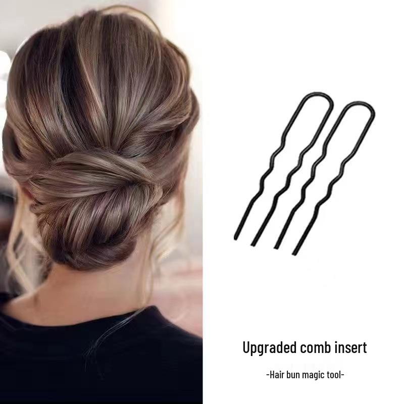 U-Shaped Hairpin Comb: Four-Tooth Lazy Updo Styler for Women