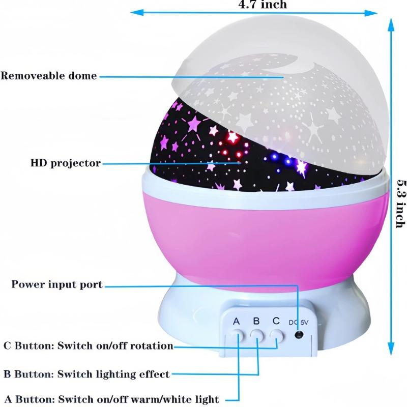 1 Stück Sternenhimmel Projektor Nachtlicht Mädchenherz Bunt Romantisch Traum Drehung Bunt Geburtstag Schlafzimmer Nachttisch Kreatives Licht