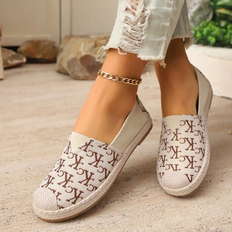 Буква Рыбацкие Туфли Граффити Лоферы Женские Вязаные С Глубоким Вырезом Модные Легче всего Сочетать Повседневные Клетчатые Дышащие Кроссовки