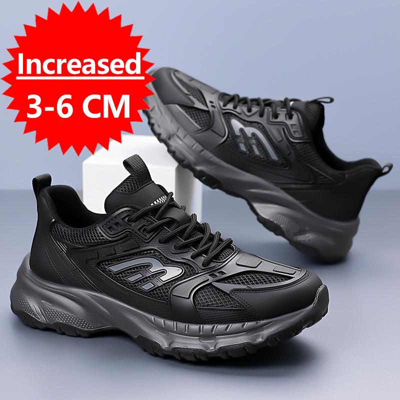 Fashion New Men's Height Increase Shoes Lightweight Anti Slip Running Shoes Invisible Height Increase Shoes 6CM Breathable Mesh Sneakers