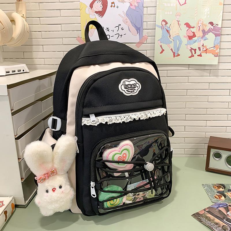 Schoolbag for Women Large Capacity High School Junior High School College Backpack Korean Style Trendy Travel Leisure Backpack College Backpack