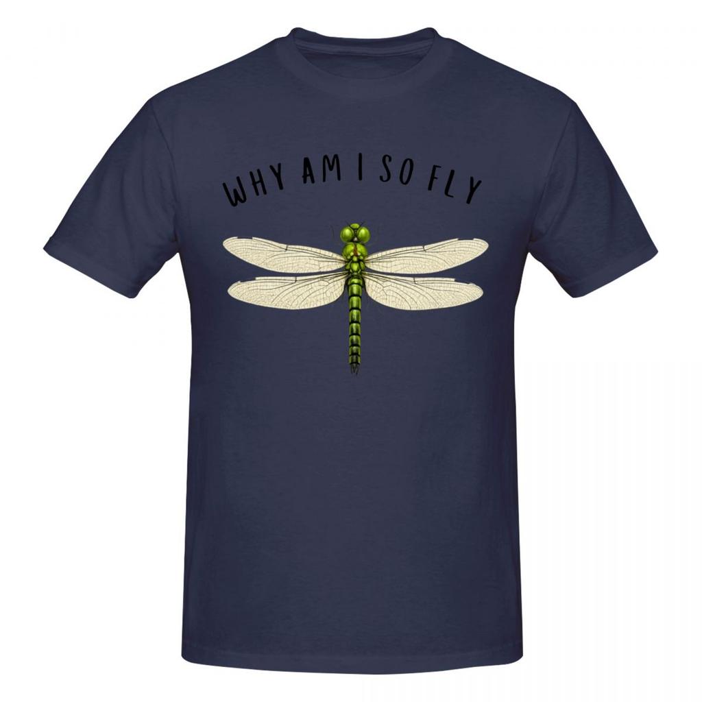 T-shirt Unisex Divertente Libellula 'Why Am I So Fly' di Tendenza Streetwear Girocollo Magliette in Cotone