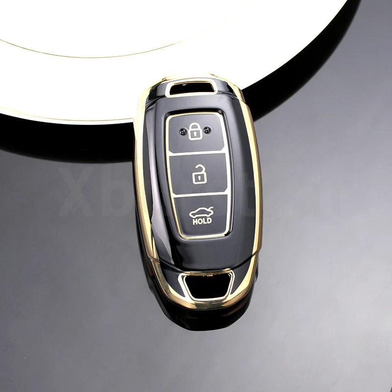3/4/5Button Tpu Shell Fob For Hyundai I30 Ix35 Kona Encino Solaris Azera Grandeur Ig Accent Santa Fe Palisade Car Key Case Cover