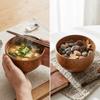Log Material Noodle Bowl Round Shape Rice Bowl Eco Friendly Soup Container  Soup Serving
