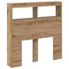 LED Headboard with Shelves Artisan Oak Finish 100 x 17 x 102 cm