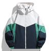 Kontrastfarbe Outdoor Winddichte Kapuzenjacke Herren Locker Sportjacke Jacke Windjacke