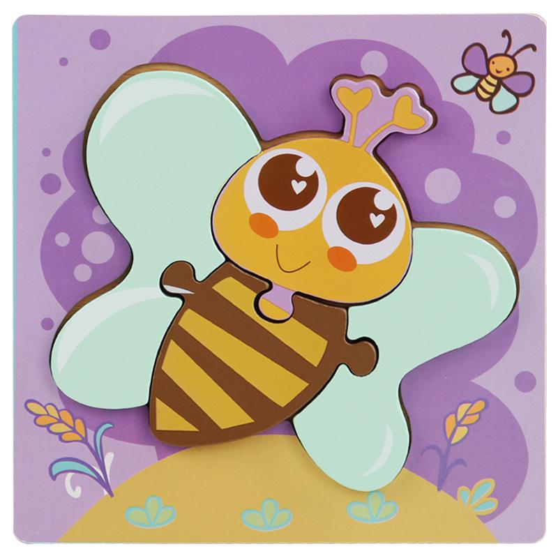 Wooden 3D Puzzle for Early Education: Infant & Toddler Intellectual Development, Hand-Eye Coordination Toy for 1-3 Year Old Boys & Girls