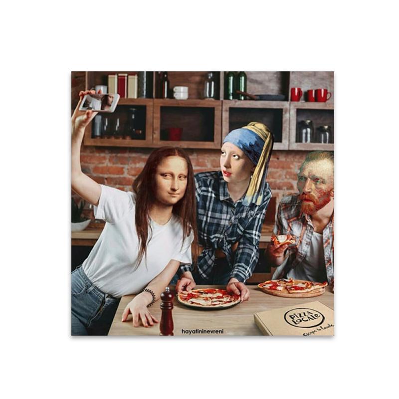 Funny Famous Figure Canvas Painting Mona Lisa Van Gogh Posters and Prints Wall Art Pictures for Living Room Home Decor Cuadros