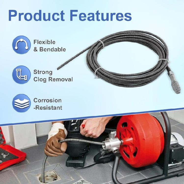 Industrial Power Drain Cleaning Cable For Kitchen Bathroom And Small Commercial Pipes