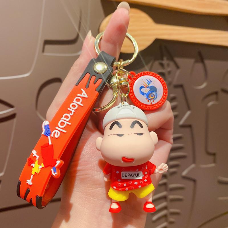 Cartoon Crayon Xiaoxin Creative Keychain Cute Doll Machine Pendant Small Gift School Bag Pendant Doll Key Chain
