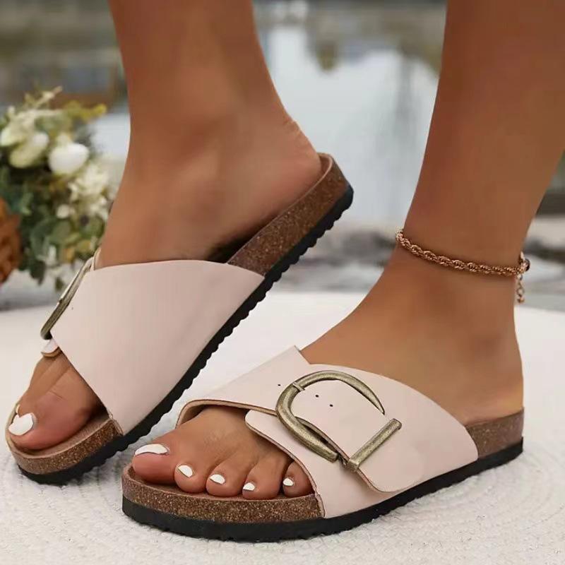 2024 Women's European & American Style Open-Toe Beach Flip-Flops - Flat Bottom, Plus Size Sandals