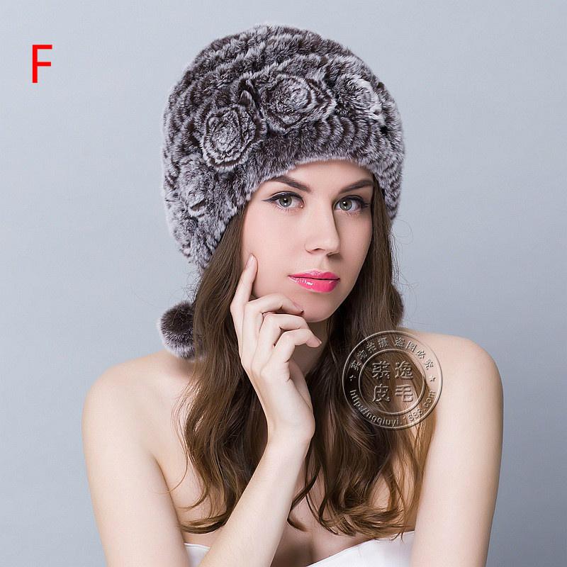 

Нова шапка з кролячого хутра рекс після падіння м яча, кроляча хутряна шапка, потовщена щільна в язка, з вухами, плюс оксамит, захист від холоду, жіноча шапка, зима F
